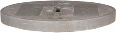 Round polymer concrete cover, 12" dia, Hex bolts