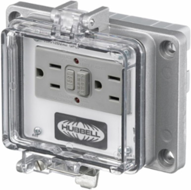 GFCI Receptacle, 15A 125V, NEMA 12/4 Enclosure, Gray