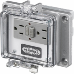 GFCI Receptacle, 15A 125V, NEMA 12/4 Enclosure, Gray