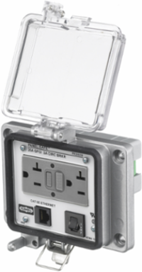 Industrial Ethernet NEMA 12/4 Enclosure 15A GFCI Receptacle