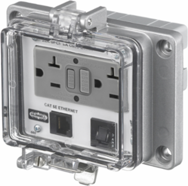 Industrial Ethernet NEMA 12/4 Enclosure 15A GFCI Receptacle