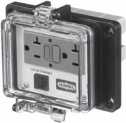 Industrial Ethernet GFCI Receptacle, NEMA 4X Enclosure, 15A 125V