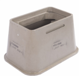 Box, Polymer Concrete, Tier 15, 13"x24"x18", Open Bottom, Flared Wall, Gasket