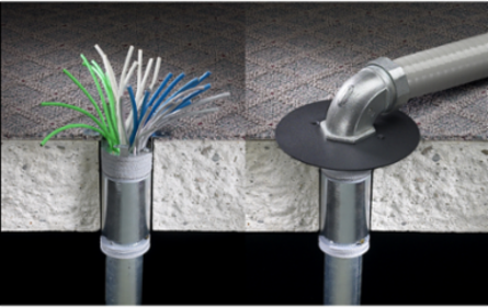 Low Voltage Fire-Rated Flush Furniture Feed, 2 Inch EMT Through Floor Fitting