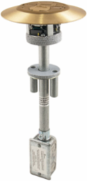 2x2 Flush Poke-Through, Brass Finish, 3 Inch Diameter, 20A Duplex Receptacle