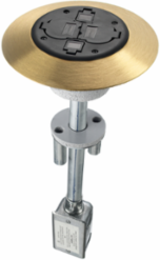 2x2 Flush Duplex Complete Unit, Isolated Ground, Brass Finish, 3 Inch Core Hole