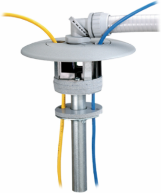 Flush Furniture Feed Poke-Through Fitting, 3 Service, Gray Finish, 4-Hour Fire Rating