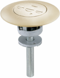 Flush Furniture Feed Poke-Through with 3 Service, Ivory Finish, 8.7 Inch Width