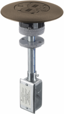 Complete In-Floor Delivery Unit with 20A Duplex, 3 Inch Core Hole, Brown