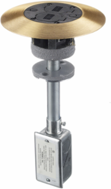 Fire-Rated Poke-Through with 20A Duplex and (2) 1/2 Inch Holes