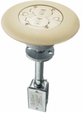 Complete Unit with 20A Duplex, 2 Holes 1/2 Inch, 3 Inch Core Hole, Ivory