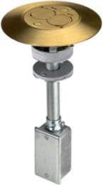 Complete 3 Inch Fire-Rated Poke-Through with 20A Duplex, Brass Finish