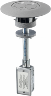 Flush In-Floor Poke-Through with 20A Duplex, 3 Inch Diameter Holes