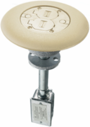 Complete Fire-Rated Poke-Through with 20A Duplex, 2 Holes 1/2 Inch, Ivory