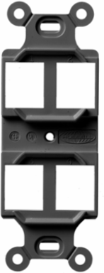 Duplex 106 Outlet Frame, 4-Port, High-Impact Thermoplastic, Black