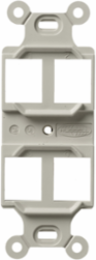 Duplex 106 Outlet Frame, 4-Port, Light Almond/Office White, 4 Inch, Vertical
