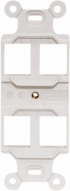 Duplex 106 Outlet Frame, 4-Port, White, High-Impact Thermoplastic, NEMA 1-Gang