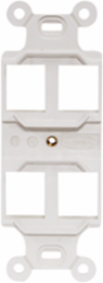 Duplex 106 Outlet Frame, 4-Port, White, High-Impact Thermoplastic, NEMA 1-Gang