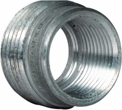 1-1/2 Inch to 3/4 Inch Aluminum Reducing Bushing, Quad Listed, Natural Finish