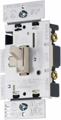 Residential Motor Speed Control Toggle Switch, Single Pole 15A, 120V AC, Light Almond