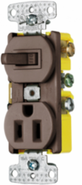 Toggle Switch & Tamper Resistant Receptacle, 15A 120VAC, Side Wired
