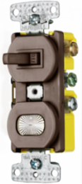 Three Way Toggle Switch with Pilot Light, 15A 120V AC, Snap Action
