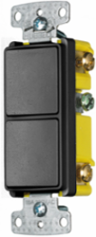 Decorator Combination Device 15A, 120V AC, 2 Single Pole Rockers, Side Wired
