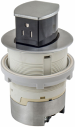 15A Surface Mount Kitchen Counter Receptacle, 4.20 Inch x 4.20 Inch x 6.48 Inch, Aluminum