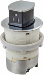 15A Surface Mount Kitchen Counter Receptacle, Chrome, 4.20 Inch Size, Nema 5-15R