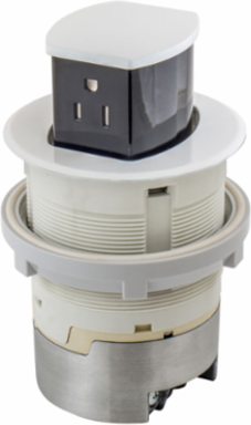 15A Surface Mount Kitchen Counter Receptacle, 4.20 Inch x 4.20 Inch x 6.48 Inch, White
