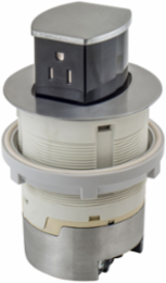 15A Flush Mount Kitchen Counter Receptacle, 4.20 Inch x 4.20 Inch x 6.48 Inch, Aluminum