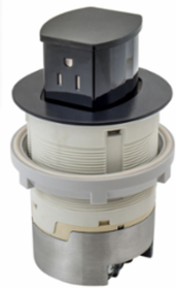 15A Flush Mount Kitchen Counter Receptacle, Black, 4.20x4.20x6.48 Inch