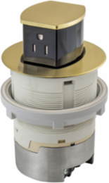 15A Flush Mount Kitchen Counter Receptacle, 4.20 Inch x 4.20 Inch, Brass