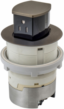 15A Flush Mount Kitchen Counter Receptacle, Bronze, 4.20 Inch x 4.20 Inch x 6.48 Inch