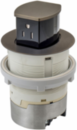 15A Flush Mount Kitchen Counter Receptacle, Bronze, 4.20 Inch x 4.20 Inch x 6.48 Inch