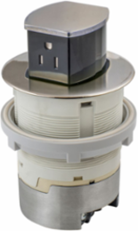 15A Flush Mount Kitchen Counter Receptacle, Nickel, 4.20 x 4.20 x 6.48 Inch