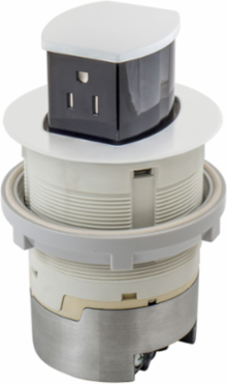 15A Flush Mount Kitchen Counter Receptacle, White, 4.20 Inch, 125V