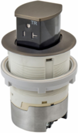 20A Surface Mount Kitchen Counter Receptacle, 4.20 Inch x 4.20 Inch x 6.48 Inch, Bronze
