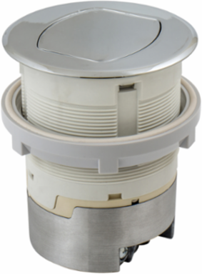 20A Surface Mount Kitchen Counter Receptacle, Chrome, 4.20 Inch x 4.20 Inch x 6.48 Inch