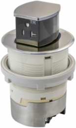20A Surface Mount Kitchen Counter Receptacle, Nickel, 4.20 Inch x 4.20 Inch x 6.48 Inch