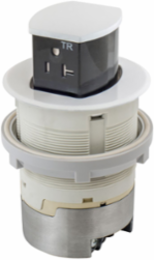 20A Kitchen Counter Receptacle, Surface Mount, 4.20 Inch x 4.20 Inch x 6.48 Inch, White