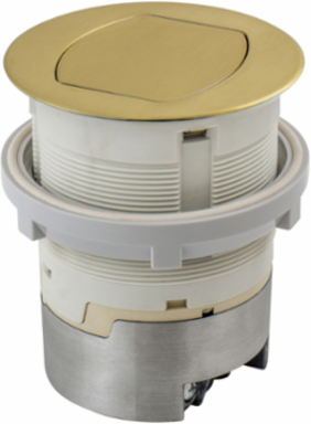 20A Flush Mount Kitchen Counter Receptacle, Brass, 4.20 Inch x 4.20 Inch x 6.48 Inch
