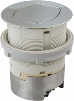 20A Kitchen Counter Receptacle, Flush Mount, Chrome, 4.20 Inch x 4.20 Inch x 6.48 Inch