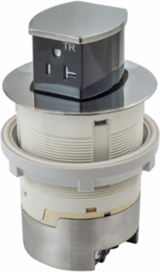 20A Flush Mount Kitchen Counter Receptacle, Nickel, 4.20 Inch x 4.20 Inch x 6.48 Inch