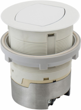 20A Flush Mount Kitchen Counter Receptacle, 1 Duplex Outlet, White, 4.20 Inch x 4.20 Inch x 6.48 Inch