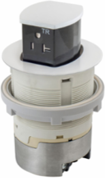 20A Flush Mount Kitchen Counter Receptacle, 1 Duplex Outlet, White, 4.20 Inch x 4.20 Inch x 6.48 Inch