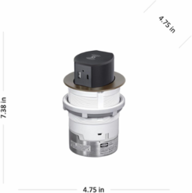20A Tri-Power Surface Mount Counter Receptacle, Bronze, 4.75 Inch x 7.38 Inch