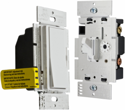 Rotary Dimmer Switch for CFL/LED Lights, 150W, 1-Gang, White