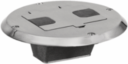 Floor Box with Flange and Door, Nickel Plated, 8 Inch Width