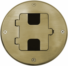 Floor Box with Tile Flange & Door, Brass, 6.250 Inch Width